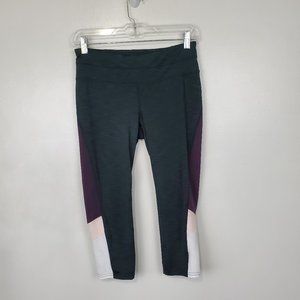 Tangerine Activewear Color Block Capri Cropped Leggings, Size S